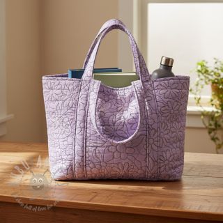 Pikowana tkanina Flowers lavender