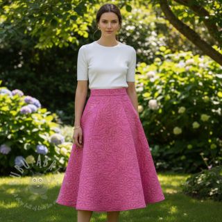 Pikowana tkanina Flowers pink