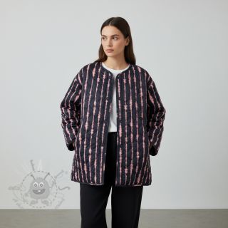 Pikowana tkanina VELVET Stripes navy