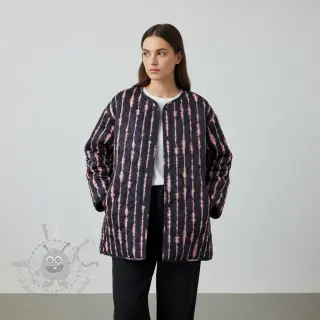 Pikowana tkanina VELVET Stripes navy