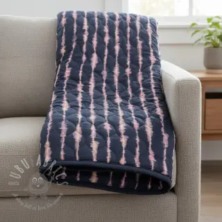 Pikowana tkanina VELVET Stripes navy
