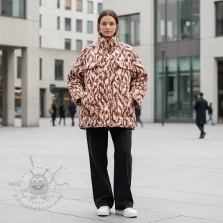 Pikowana tkanina Blurry Ikat brown