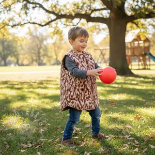 Pikowana tkanina Blurry Ikat brown