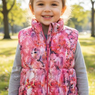 Pikowana tkanina Snake gardini pink