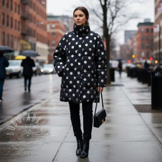 Pikowana tkanina FOIL Dot navy