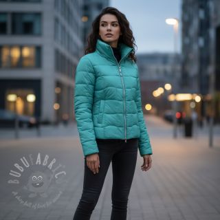 Pikowana tkanina Graphic square cyan cerise