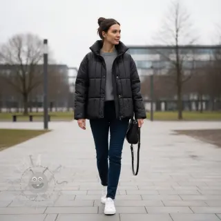 Tkanina pikowana Classic black