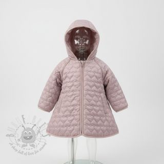 Pikowana tkanina FOIL Hearts dark powder