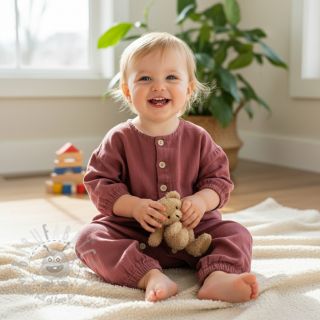 Len enzymatycznie prany dark blush