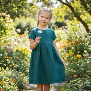 Len enzymatycznie prany dark cyan