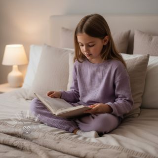 Muślin double gauze dark lilac