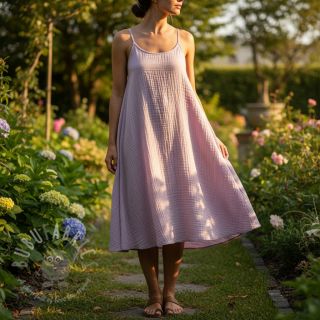 Muślin double gauze soft lilac ORGANIC