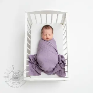 Muślin double gauze dark lilac ORGANIC
