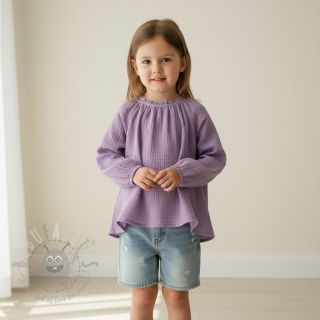 Muślin double gauze dark lilac ORGANIC