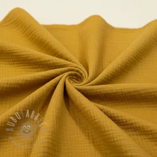 Muślin double gauze dark ochre ORGANIC