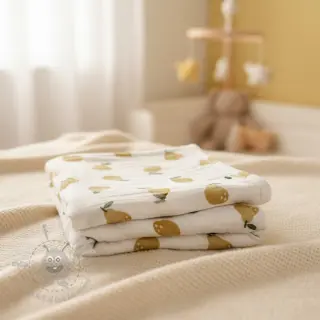 Muślin double gauze Pears design B digital print