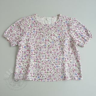 Muślin double gauze Flower Michaela off white digital print