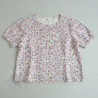 Muślin double gauze Flower Michaela off white digital print