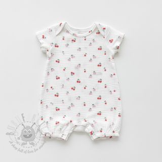 Muślin double gauze Fruits cherry white