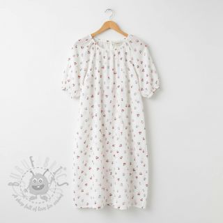 Muślin double gauze Fruits cherry white