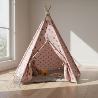 Muślin double gauze Fruits apple soft rose