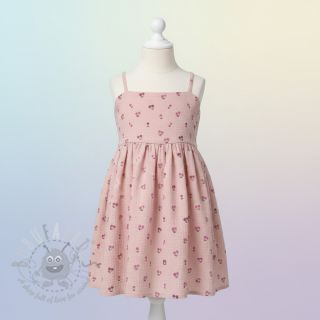 Muślin double gauze Fruits cherry soft rose