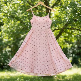 Muślin double gauze Fruits cherry soft rose