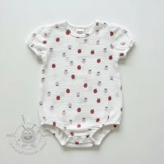 Muślin double gauze Fruits apple white