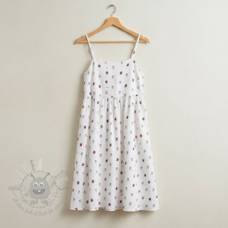 Muślin double gauze Fruits apple white