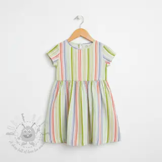 Muślin double gauze Beach Stripe green