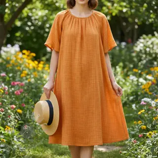 Muślin double gauze Vintage orange