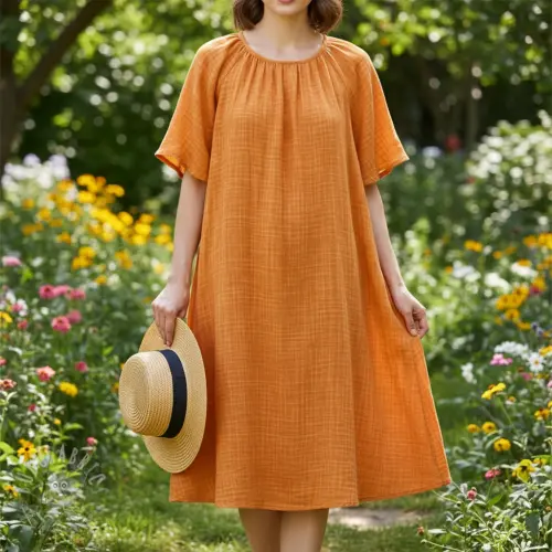 Muślin double gauze Vintage orange