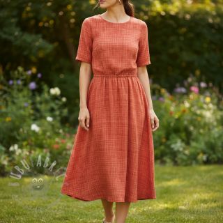 Muślin double gauze Vintage red