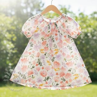 Muślin double gauze Big summer flowers digital print