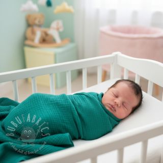 Muślin double gauze dark teal