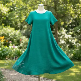Muślin double gauze dark teal