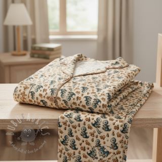 Muślin double gauze Baby dino design B digital print