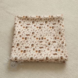 Muślin double Little farm animals design C digital print