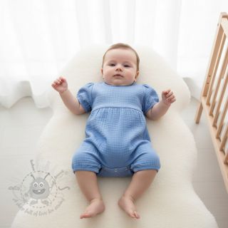 Muślin double gauze royal blue ORGANIC