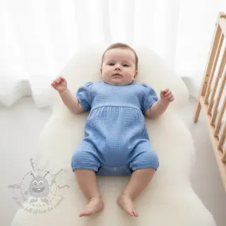 Muślin double gauze royal blue ORGANIC