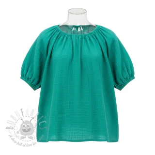 Muślin double gauze dark teal ORGANIC