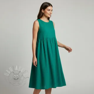 Muślin double gauze dark teal ORGANIC