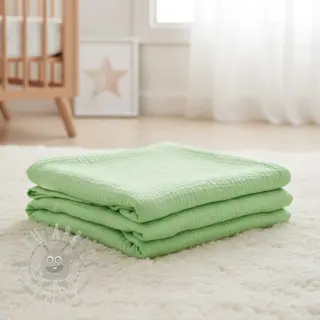 Muślin double gauze light lime ORGANIC