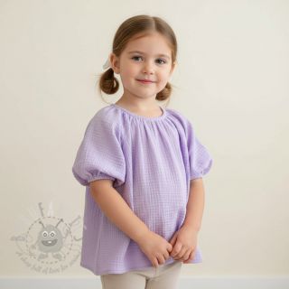 Muślin double gauze bright violet ORGANIC