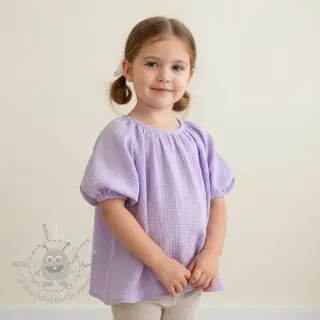 Muślin double gauze bright violet ORGANIC