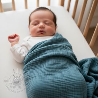 Muślin double gauze indigo ORGANIC