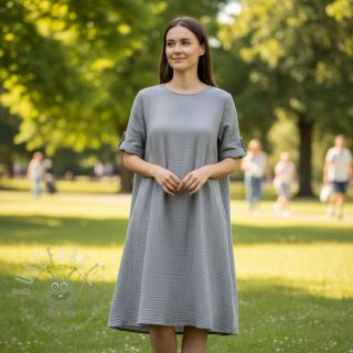 Muślin double gauze grey ORGANIC