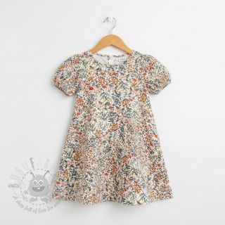 Muślin double gauze Oldstyle flowers white digital print