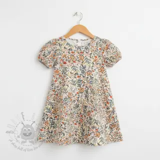 Muślin double gauze Oldstyle flowers white digital print