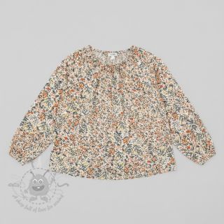 Muślin double gauze Oldstyle flowers white digital print